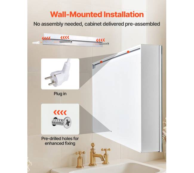 Apšviesta vaistų spintelė su HD veidrodžiu 60 x 80 cm4