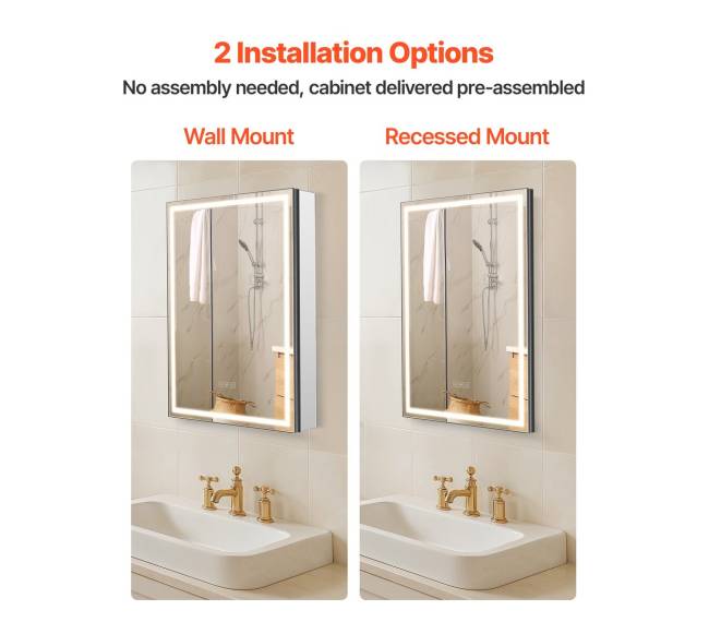 Apšviesta veidrodinė vaistinėlė 50 x 70 cm4