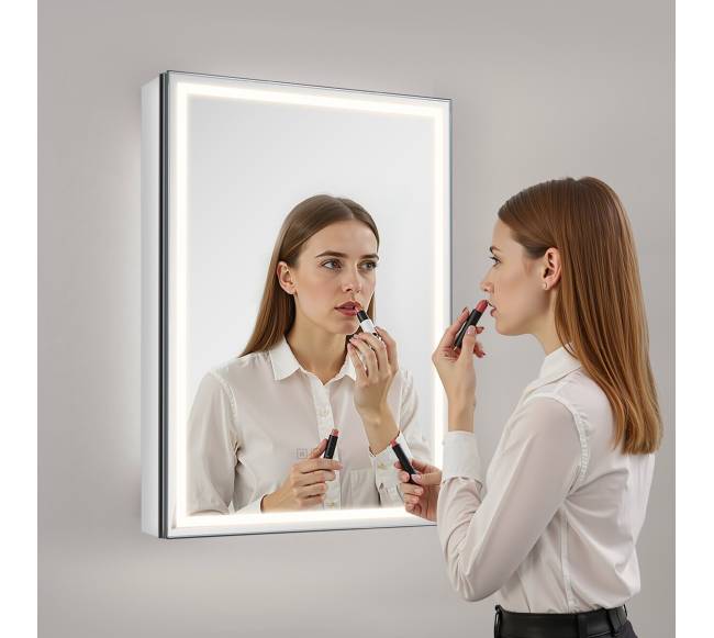 Apšviesta veidrodinė vaistinėlė 50 x 70 cm7