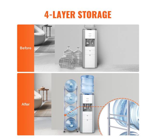 4 aukštų vandens butelių laikiklis 4 buteliai2