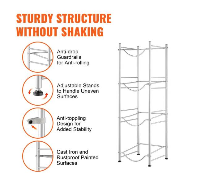 4 aukštų vandens butelių laikiklis 4 buteliai4