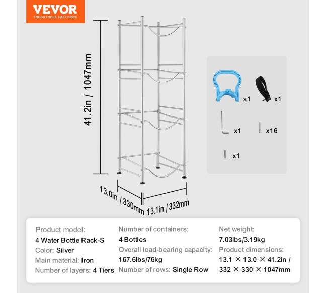 4 aukštų vandens butelių laikiklis 4 buteliai6