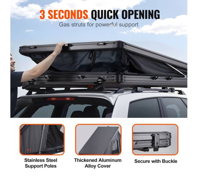 Kieto korpuso stogo palapinė 2-3 asmenims su kopėčiomis3