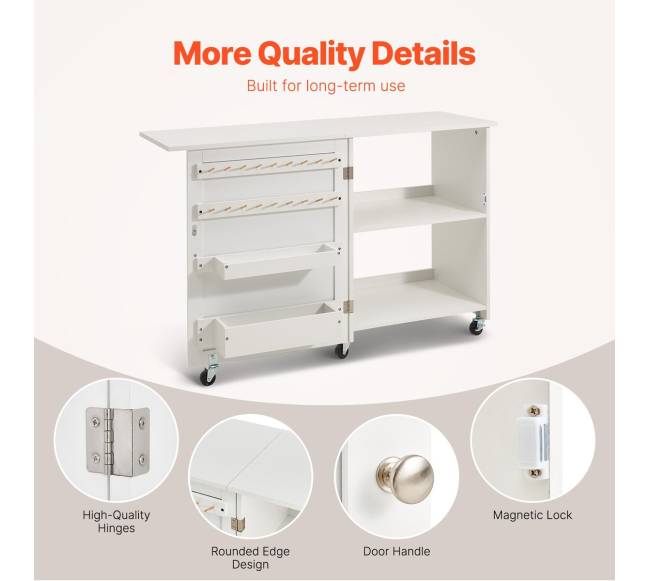 Sulankstomas siuvimo stalas su ratukais5