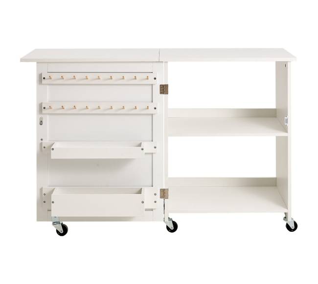 Sulankstomas siuvimo stalas su ratukais10