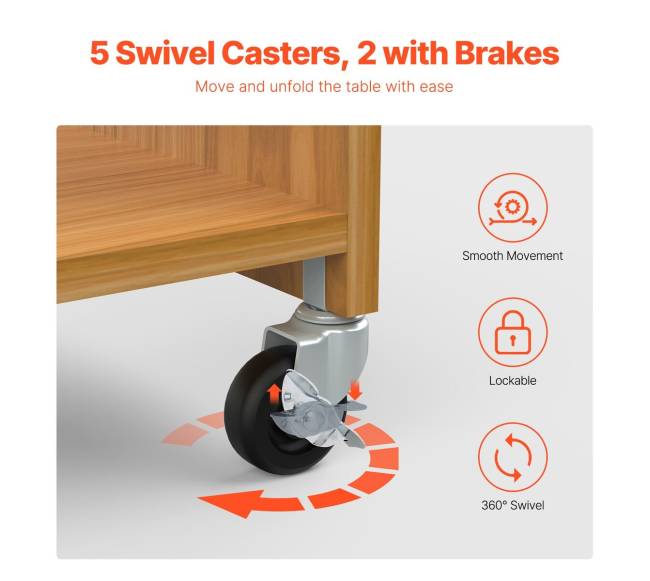 Sulankstomas siuvimo stalas su rateliais3