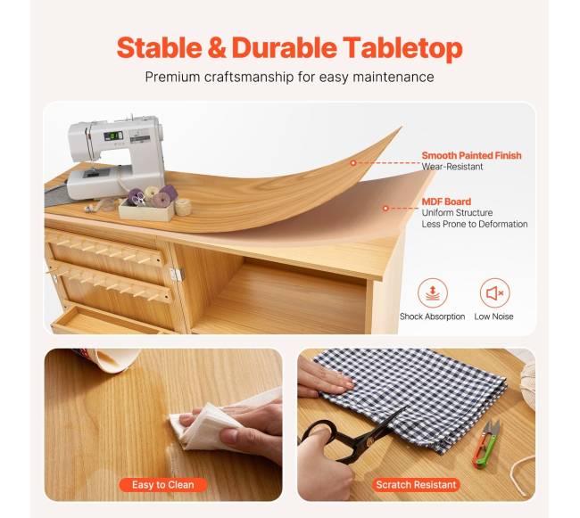 Sulankstomas siuvimo stalas su rateliais4