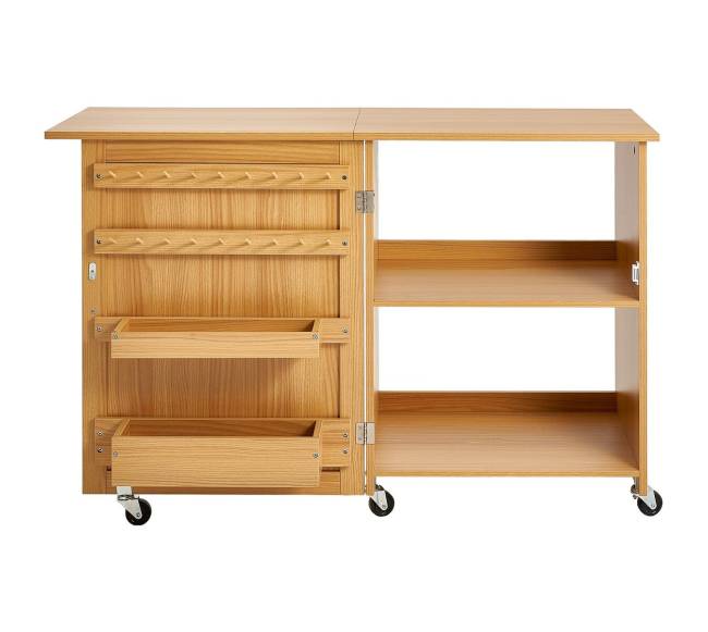 Sulankstomas siuvimo stalas su rateliais10