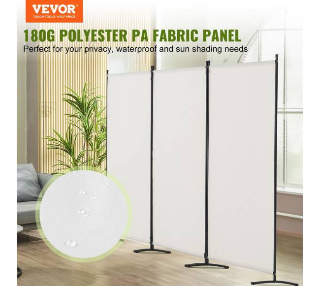 Trijų dalių baltas kambario pertvaras1