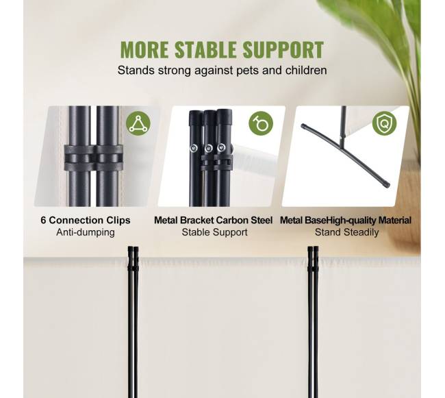 Trijų dalių baltas kambario pertvaras2