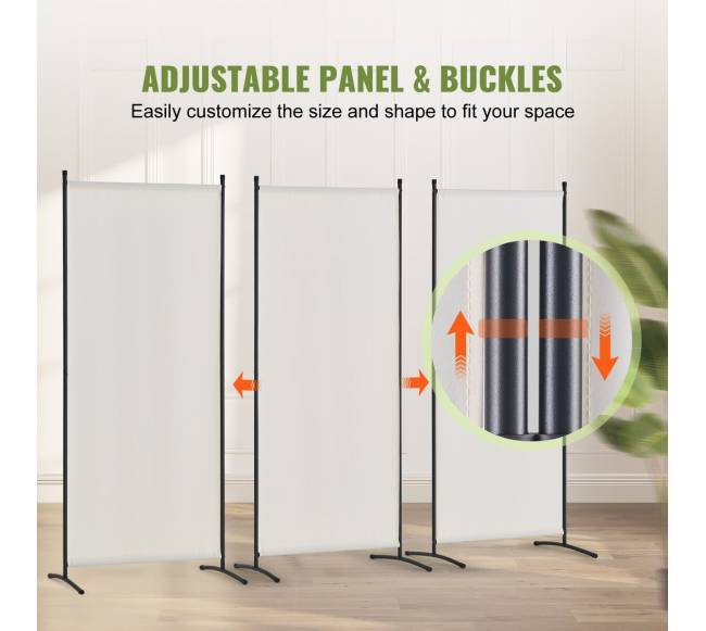 Trijų dalių baltas kambario pertvaras3