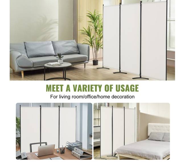 Trijų dalių baltas kambario pertvaras5