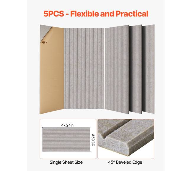 savaime lipnios akustinės sienų plokštės, 5 vnt.5