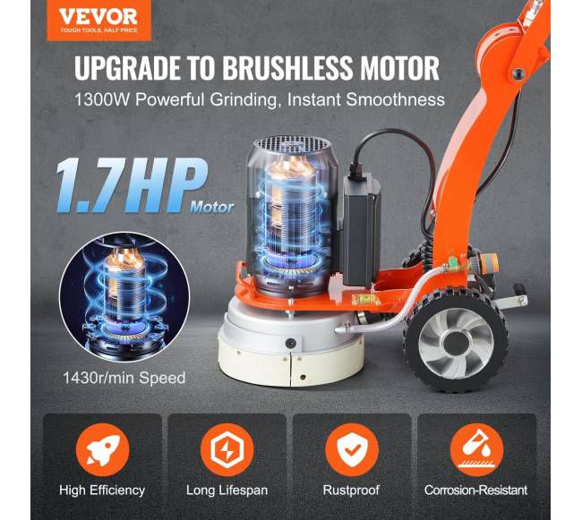 Betono grindų šlifuoklis su 10 cm disku1