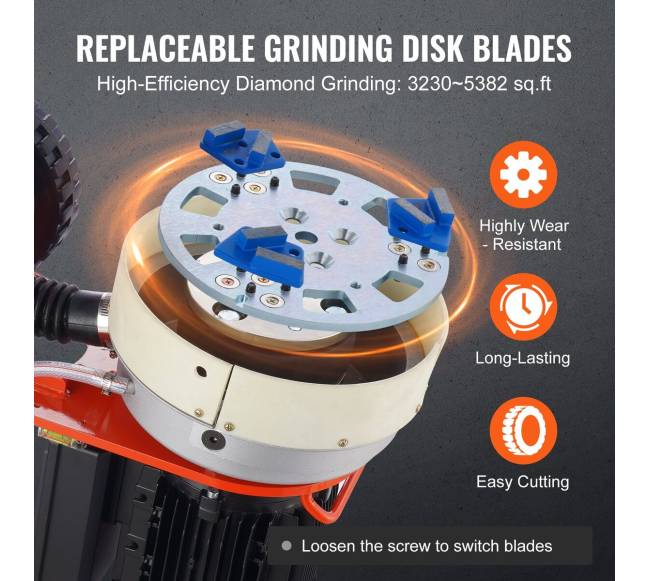 Betono grindų šlifuoklis su 10 cm disku2