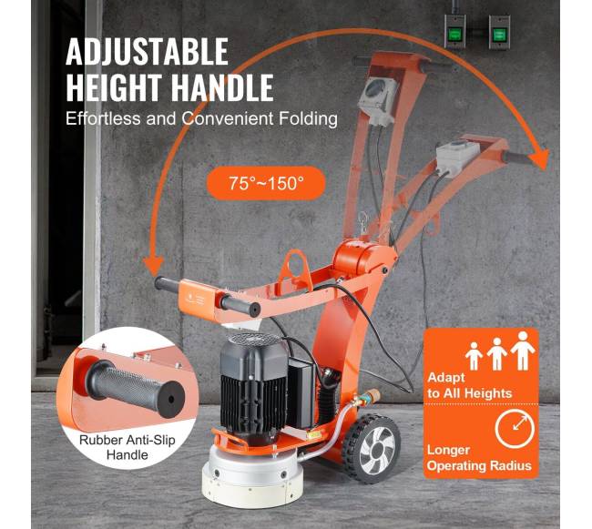 Betono grindų šlifuoklis su 10 cm disku5