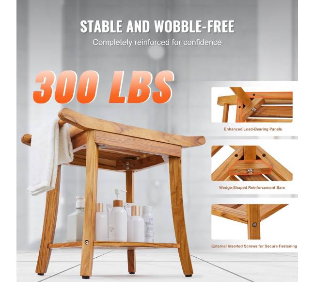 Teak medinis vonios suoliukas2