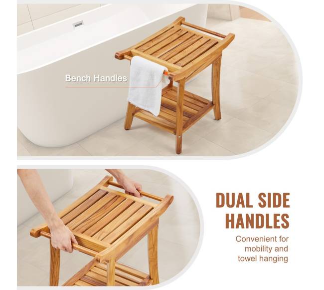 Teak medinis vonios suoliukas4