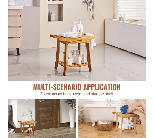 Teak medinis vonios suoliukas5