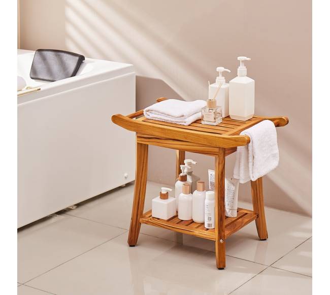 Teak medinis vonios suoliukas7