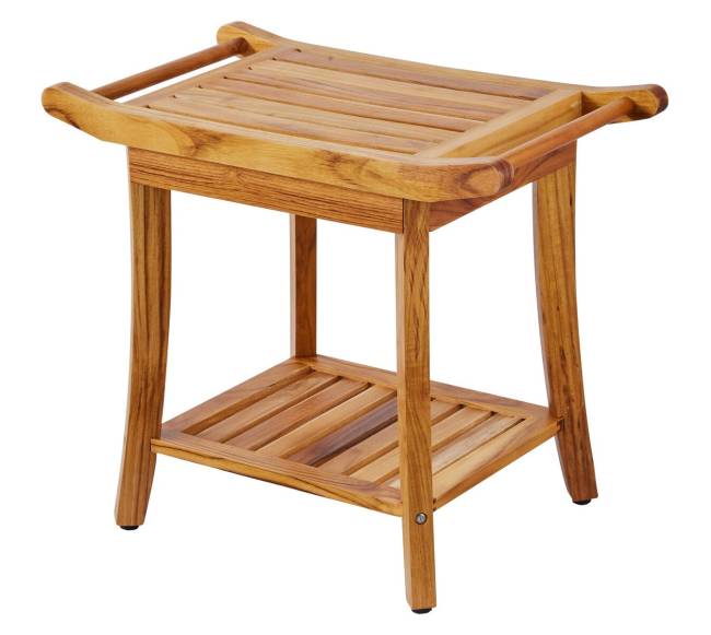 Teak medinis vonios suoliukas8