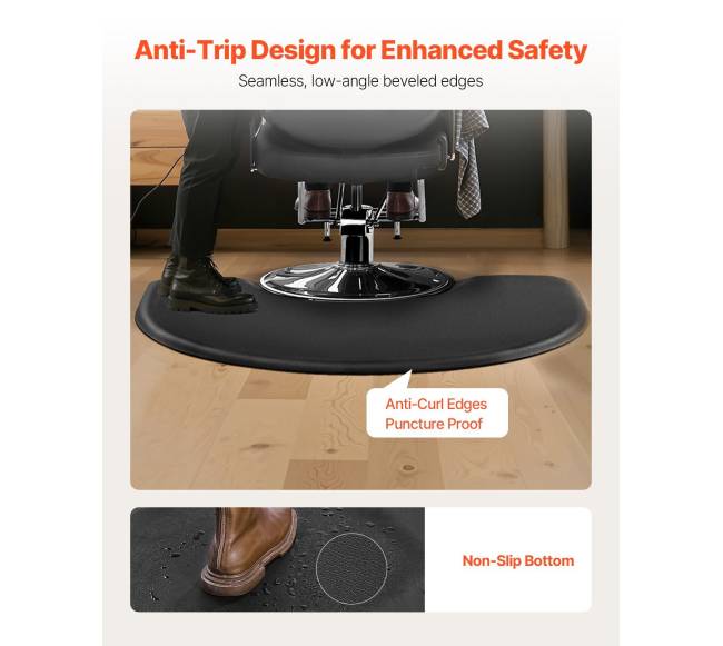 Pusapvalė kirpėjų salono kilimėlis5