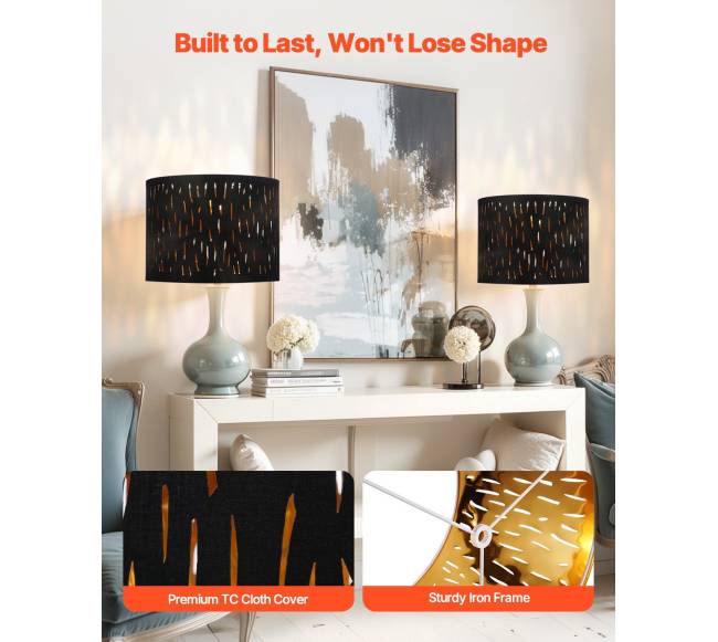 Dviejų būgninių šviestuvų gaubtų rinkinys2