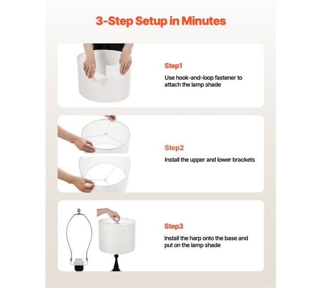 būgninės formos šviestuvo gaubtas su harp4