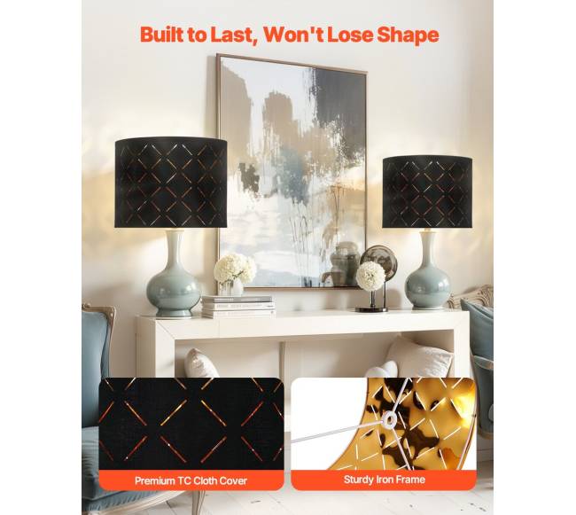 Dviejų lempų būgninė lempučių gaubtų komplektas2