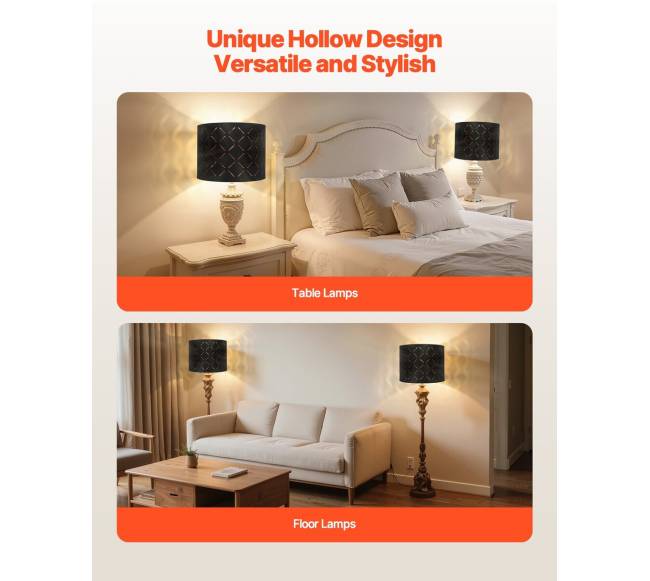 Dviejų lempų būgninė lempučių gaubtų komplektas5