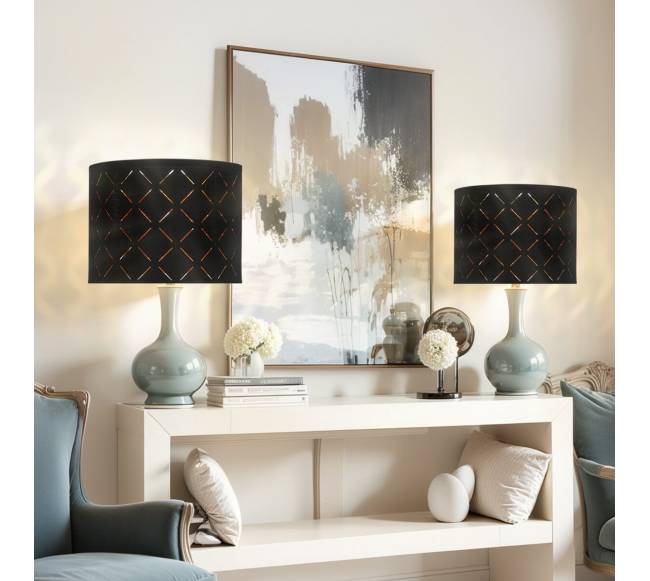 Dviejų lempų būgninė lempučių gaubtų komplektas7