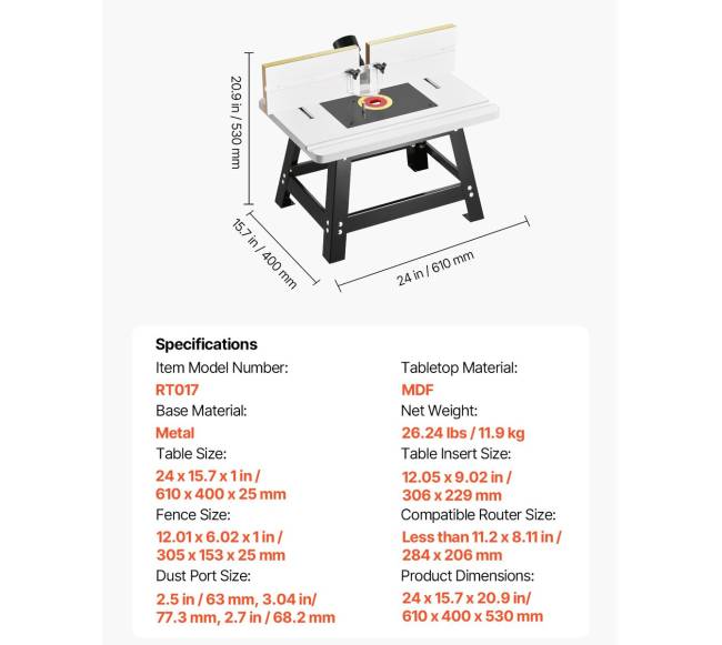Stalo frezavimo staklės su dulkių surinkimu 24 x 15.7 cm6