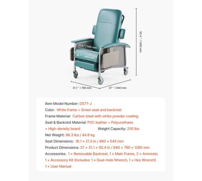 Geri kėdė su 4 pozicijų atlošu ir ratukais6