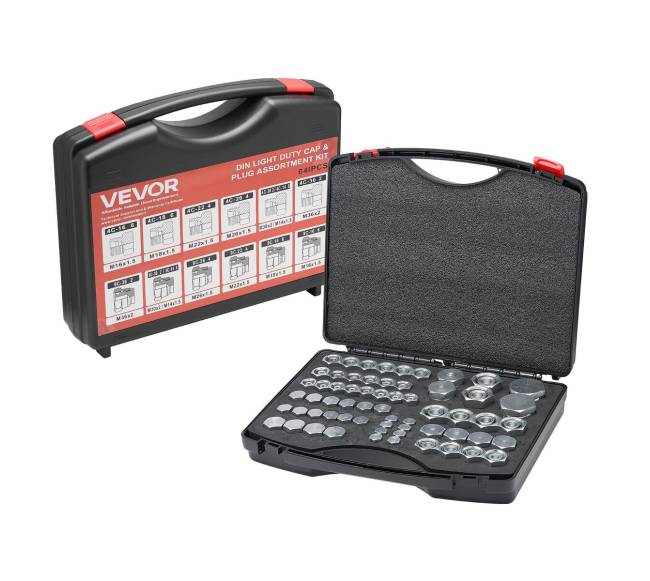 64 dalių DIN hidraulinių jungčių rinkinys0