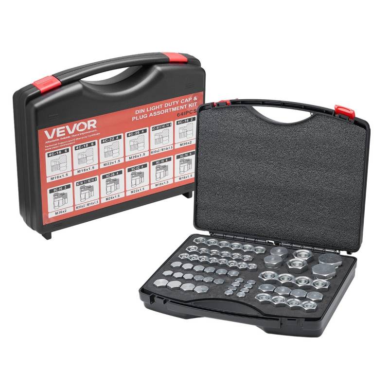 64 dalių DIN hidraulinių jungčių rinkinys0