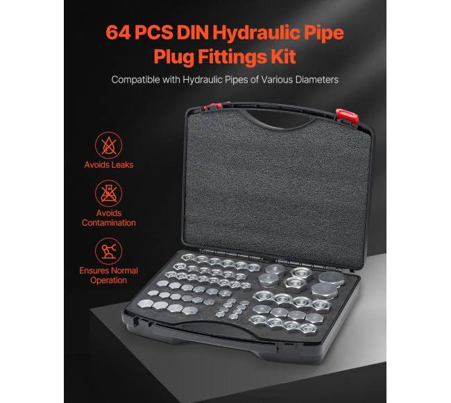64 dalių DIN hidraulinių jungčių rinkinys1