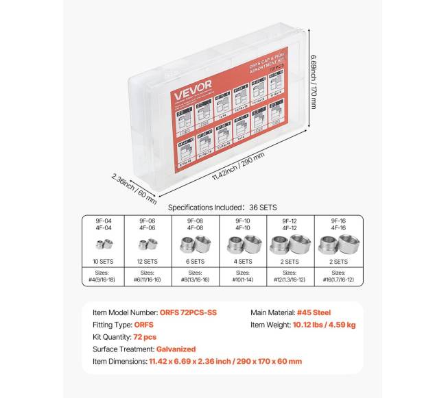 72 vnt hidraulinių sandariklių rinkinys6