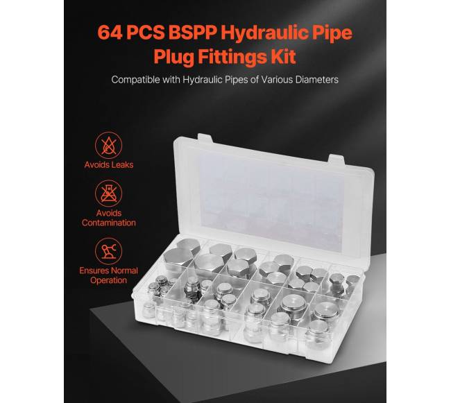 64 vnt. BSPP hidraulinių kištukų rinkinys1