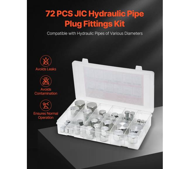 72 vnt. hidraulinės JIC žarnos dangteliai ir kištukai1