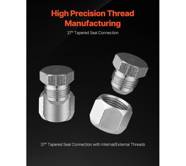 72 vnt. hidraulinės JIC žarnos dangteliai ir kištukai2