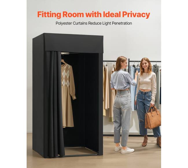 Nešiojama persirengimo kabina juoda 99 x 99 x 198 cm1
