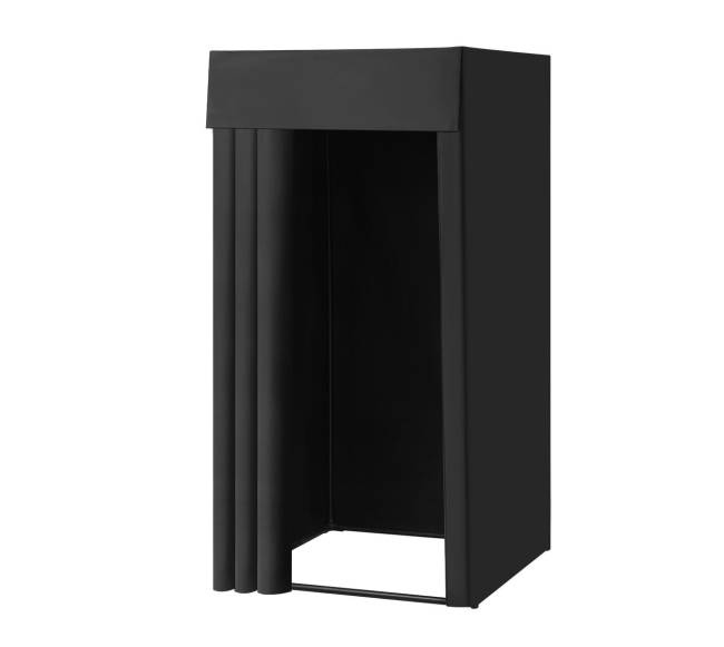 Nešiojama persirengimo kabina juoda 99 x 99 x 198 cm9