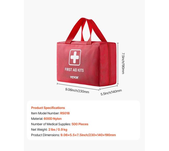 Pirmosios pagalbos rinkinys, 500 vienetų6