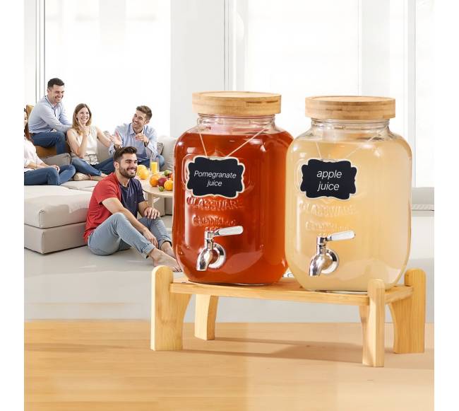 Stiklinis gėrimų dozatorius su stovu 3,8 l7