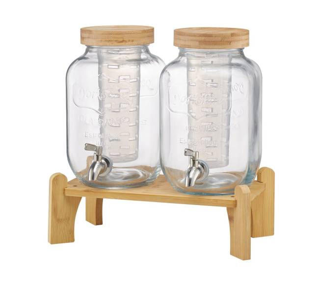 Stiklinis gėrimų dozatorius su stovu 3,8 l9