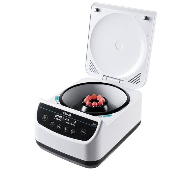 Centrifuga su rotoru ir laikmačiu8