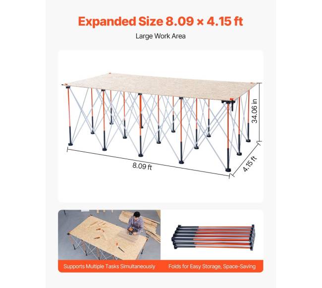 Sulankstomas darbinis stovas 2445 x 1255 mm3