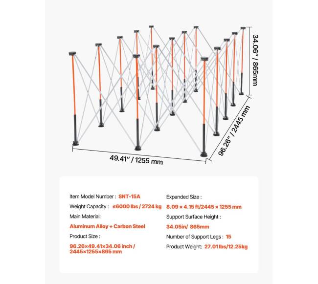 Sulankstomas darbinis stovas 2445 x 1255 mm6