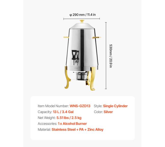 Nerūdijančio plieno gėrimų dozatorius 13 l6