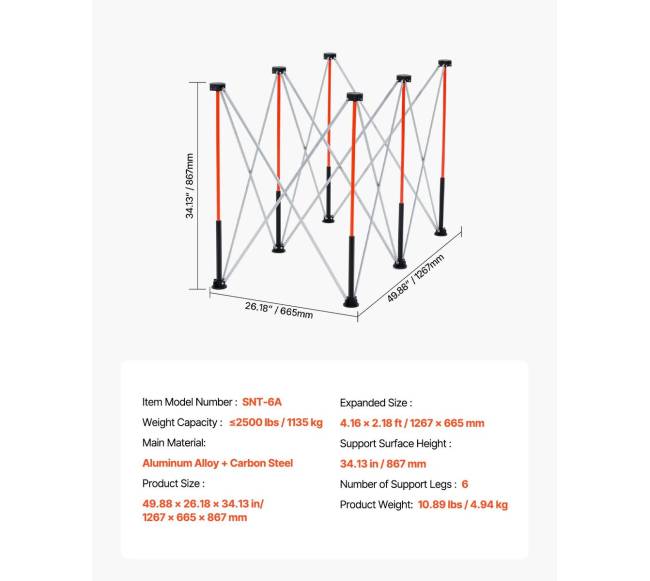 Nešiojamas sulankstomas darbinis stovas 1267 x 665 mm6